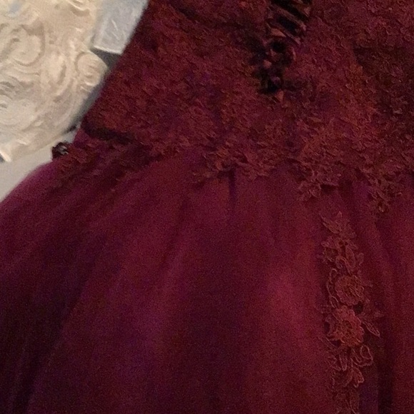 Beautiful Long Burgundy Formal Mermaid Dress - Picture 10 of 12